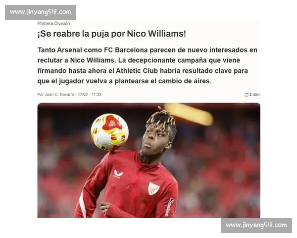 尼科 - 威廉姆斯:6200 万解约金 + 场均 8.4 次过人!巴萨新猎物引爆边路革命 尼科 - 威廉姆斯:6200 万解约金 + 场均 8.4 次过人!巴萨新猎物引爆边路革命